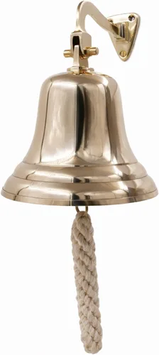 Vista 8 de THDC Campana de barco de 2 pulgadas, campana de reloj marítimo de latón macizo, campana de montaje en pared para interiores y exteriores para pub