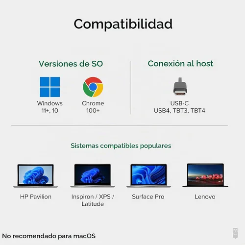Vista 6 de Adaptador USB C a HDMI enchufable para monitores duales 4K 60Hz Multi