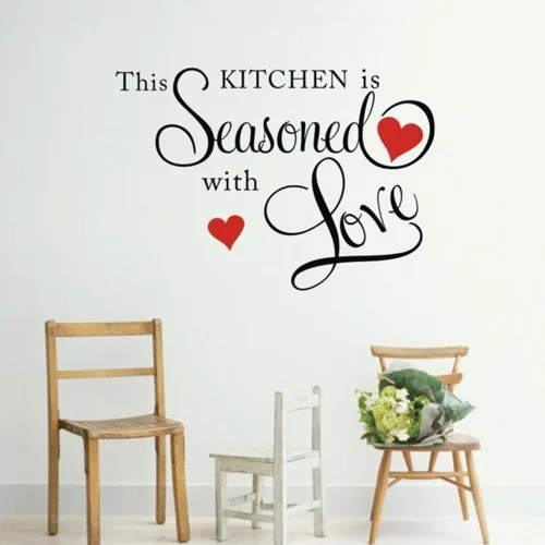 Vista 11 de Calcomanía de pared con cita This Kitchen is SEASONED WITH LOVE