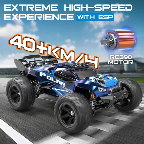 Vista 3 de Rc Cars 1:14 All Terrain RC Car para adultos y niños, 4WD Off-Road RC Truck de alta velocidad rápido 40+ KPH, 4X4 impermeable a control remoto con 2