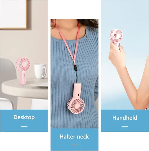 Vista 7 de Ventilador de mano, ventilador portátil personal recargable por USB con 3 velocidades, tamaño súper mini (2.4 x 1.2 x 0.5 in) para niños, al aire