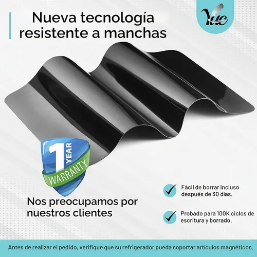 Vista 2 de Pizarra negra pequeña de borrado en seco de 12 x 8 pulgadas, pizarra para nevera, magnética