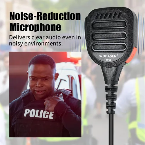Vista 8 de WODASEN Micrófono de altavoz de radio impermeable Walkie Talkie Micrófono de mano para Retevis Ailunce HD1 RT29 RT47 RT47V RT48 RT82 RT83 RT87 NR30
