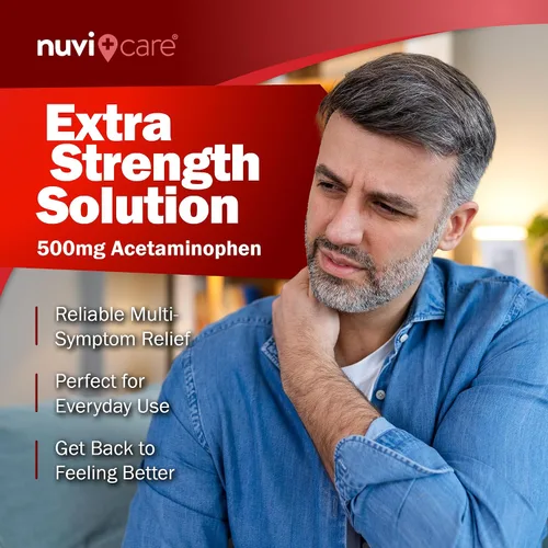 Vista 5 de NUVICARE Acetaminofén 500mg Extra Fuerte Alivio del Dolor - Comparable con Tylenol Extra Fuerte Alivio del Dolor y Reductor de Fiebre - Tabletas
