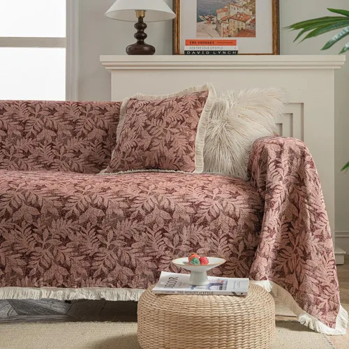 Vista 29 de vctops Fundas de sofá jacquard vintage para sofá seccional patrón de pájaros funda de sofá con flecos para perros fundas de sofá de dos plazas funda