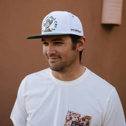 Vista 9 de Sendero Provisions Co. Cowboys Don't Cry - Gorra ajustable con diseño bordado (blanco/verde) - Talla única, Blanco