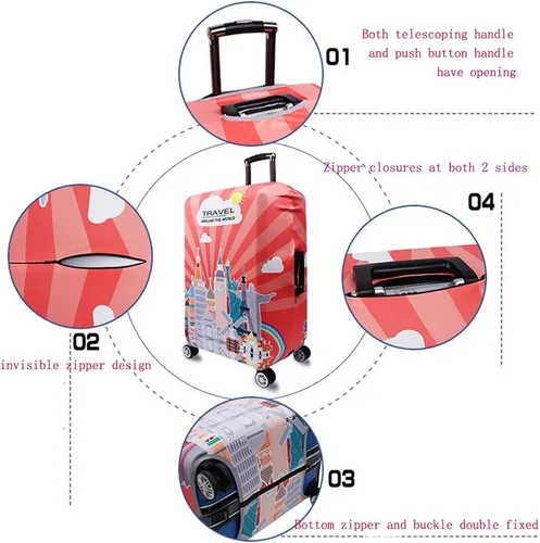 Vista 5 de YEKEYI Funda protectora de equipaje para niña, elástica, funda para maleta, 18-32 pulgadas, Tower