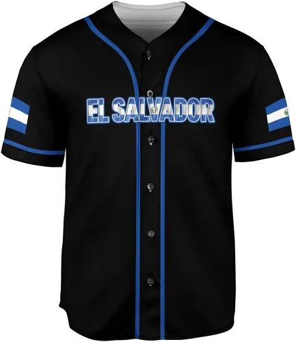 Vista 2 de Camiseta personalizada de béisbol de El Salvador, camiseta de orgullo de la bandera de El Salvador, camiseta salvadoreña, camiseta de El Salvadoreña
