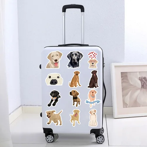 Vista 7 de 60 calcomanías de vinilo impermeable estético lindo dibujos animados animales perros calcomanías calcomanías para laptop, botellas de agua
