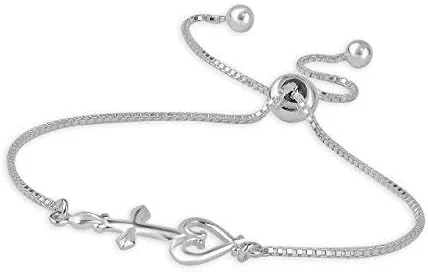 Vista 3 de LeCalla Pulsera ajustable de plata de ley 925 italiana natural hecha a mano para mujer