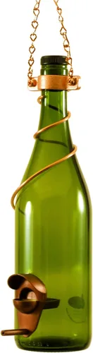 Vista 11 de Blue Ridge Mountain - Comedero para botellas de vino, decoración de patio trasero y jardín, comedero colgante para pájaros, uso al aire libre, Ámbar