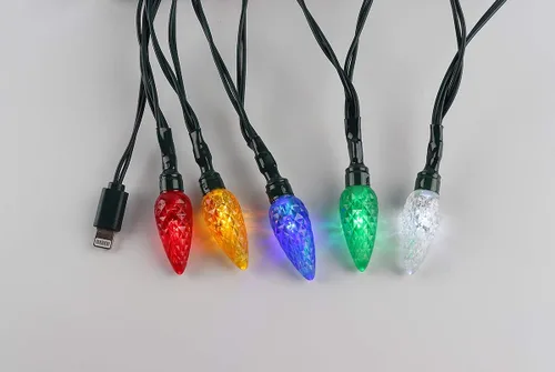 Vista 6 de KBG Paquete de 2 cables de carga de luces LED de Navidad, cable de carga USB multicolor 10 LED de 50 pulgadas, compatible con teléfonos 5, 5s, 6 2