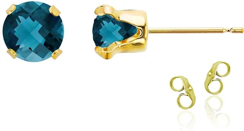 Vista 73 de Aretes de tuerca de plata de ley 925 chapados en oro de 14 quilates macizo, oro amarillo, blanco o rosa de 0.236 in Amatista