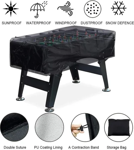 Vista 6 de J&C Funda de mesa de futbolín para exteriores, impermeable, 420D, con hebilla ajustable, para patio, fiesta, mesa de juego, para mesa de futbolín