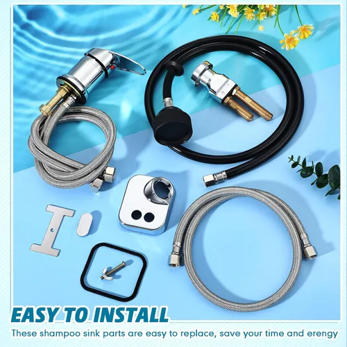 Vista 7 de Kit de interruptor de vacío para tazón de champú, repuesto de piezas para fregadero de salón (8 piezas)