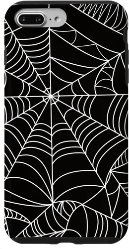 Vista 12 de iPhone 12/12 Pro blanco y negro araña web Único estuche de Halloween de Artsy moderno