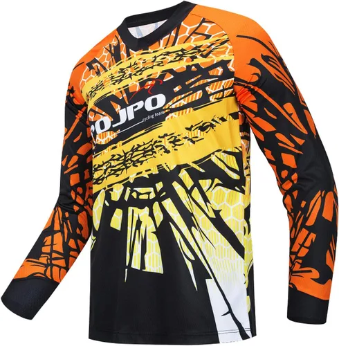 Vista 194 de Hotlion Camiseta de ciclismo para hombre, manga larga, MTB Motocross, ropa de carreras todoterreno
