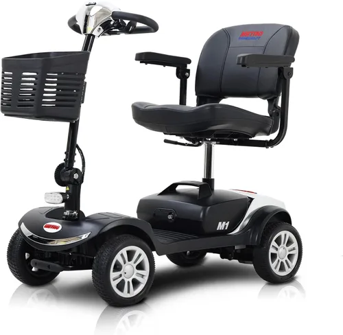 Vista 18 de Patinete de movilidad plegable de 4 ruedas – Scooter motorizado de capacidad de 300 libras para adultos, scooter médico eléctrico compacto