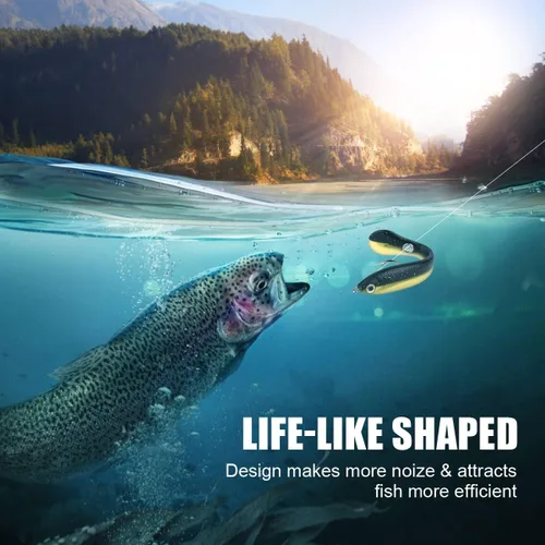 Vista 4 de Ainiv Bionic - Señuelo de pesca, suave kit de señuelos de pesca biónicos creativos y realistas, accesorio de pesca para agua dulce y salada