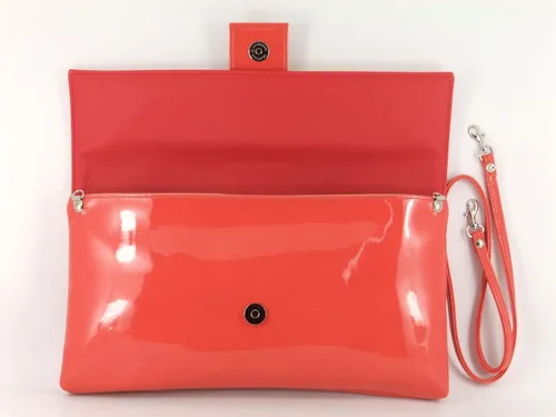 Vista 3 de LONI Bolso de mano grande de charol sintético para mujer, bolso de hombro para boda, fiesta, fiesta de graduación