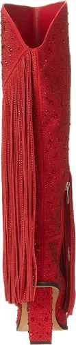 Vista 3 de Jessica Simpson Asire - Botas de rodilla con flecos para mujer, rojo (Wicked Red), 5
