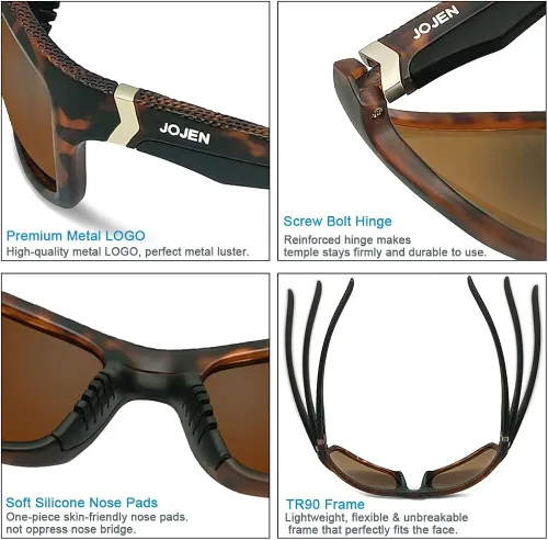 Vista 3 de JOJEN Polarized Sports Sunglasses for Women Men Running Golf Fishing Cycling Driving 100% UV Protection Sun Glasses JE001