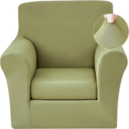 Vista 19 de JQinHome Funda elástica de 4 piezas para sofá, funda para sofá, funda para loveseat con 2 fundas de cojín separadas, protector de muebles lavable