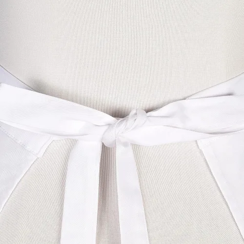 Vista 4 de Love Potato Delantal de cintura de cocina de encaje blanco de algodón con dos bolsillos traje de cosplay