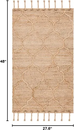 Vista 2 de SAFAVIEH Natural Fiber Collection - Alfombra decorativa de 2 pies 3 pulgadas x 4 pies, natural, hecha a mano, rústico, geométrico, marroquí