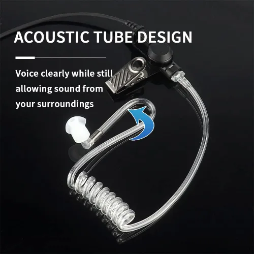 Vista 3 de Auricular de radio de 2 vías de 0.138 in/1 pin solo escucha auriculares de tubo acústico para altavoz remoto Mic Motorola Kenwood Walkie Talkie