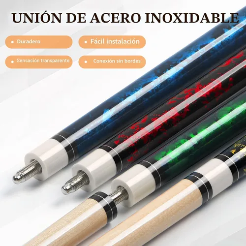 Vista 4 de Kmise Pool Cue Stick Set,4 Colors Canadian Maple Cue,Pool Sticks for Adults,Tacos de Billar 18 19 20 21oz for Beginner
