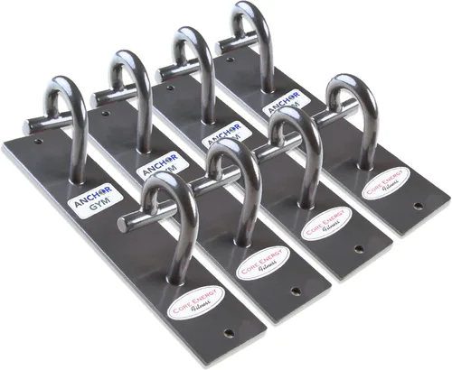 Vista 9 de Anchor Gym Core Station - Anclajes de entrenamiento de montaje en pared para banda de resistencia, tres unidades con dos ganchos para bandas