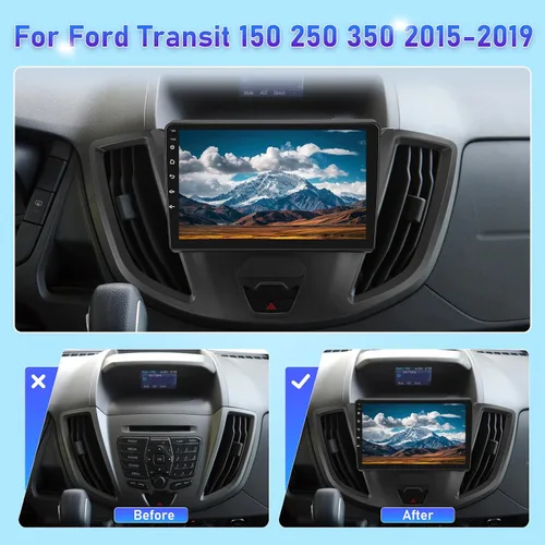 Vista 3 de [2+64] Radio de coche para Ford Transit 150 250 350 2015-2019, pantalla táctil Android estéreo de 9 pulgadas con Carplay y Android Auto, GPS, WiFi
