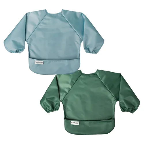 Vista 23 de Tiny Twinkle Babero de manga larga para bebés y niños pequeños Paquete de 2 baberos impermeables para comer, lavable a máquina y artículos