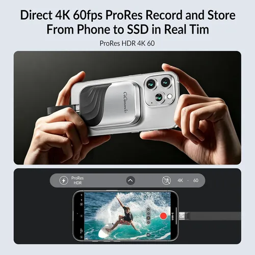 Vista 11 de GiGimundo SSD portátil magnético de 2 TB, SSD externo de hasta 2000 MB/s con USB-C 3.2 Gen 2x2, 4K ProRes HDR Record and Store, unidades de estado