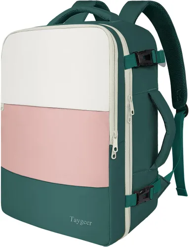 Vista 25 de Taygeer - Mochila de viaje para mujeres, mochila de cabina con puerto de carga USB y bolsa para zapatos, mochila TSA para laptop de 15.6 pulgadas