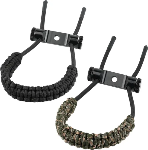 Vista 9 de SUNYA Archery Bow Wrist Sling, 550 Paracord Strap with Stretch Lanyard. Fit Compound Bow Stabilizers Montaje de aluminio-Camo