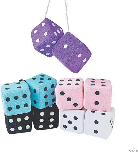 Vista 3 de Dados colgantes de felpa suave (1DZ PR) - Juguetes - 12 piezas