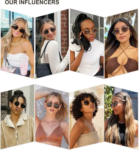 Vista 4 de SOJOS Gafas de sol rectangulares polarizadas para mujer retro ovaladas vintage estrechas cuadradas para mujeres y hombres SJ1177 54-21-145