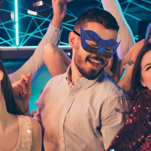 Vista 5 de SIQUK Juego de máscaras para parejas, máscara veneciana para disfraz de fiesta