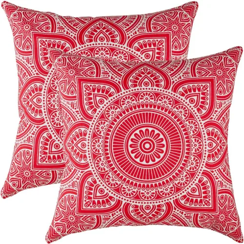 Vista 9 de TreeWool - Juego de 2 fundas para almohadas decorativas, diseño caleidoscopio, almohadas de cojín, cubierta deslizante para almohada y para el sofá