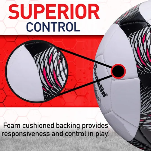 Vista 2 de Franklin Sports MLS Pro Vent Balón de Fútbol - Cubierta Suave - Balón de Fútbol de Tamaño y Peso Oficiales - Bomba de Aire Incluida
