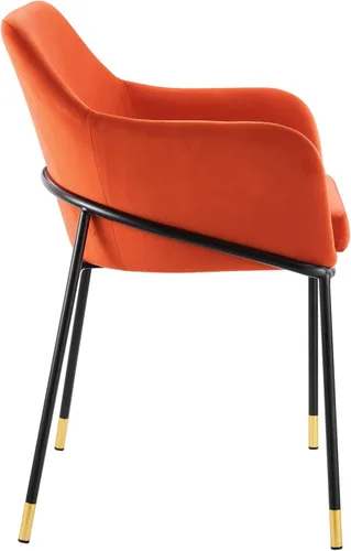Vista 4 de [Usado] Modway EEI-4671-BLK-ORA Jovi Performance - Sillón de comedor de terciopelo, color negro y naranja