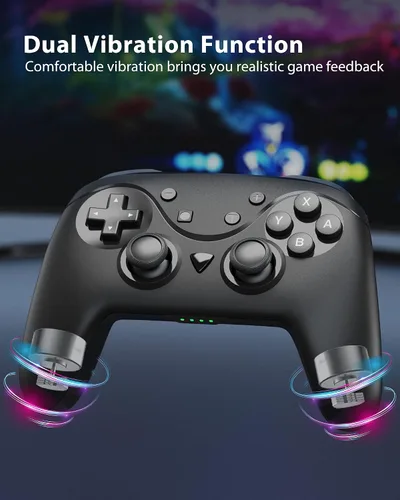 Vista 2 de YCCTEAM Controlador de interruptor compatible con SwitchSwitch LiteSwitch Oled, controlador Switch Pro con NFC, turbo, función de vibración dual