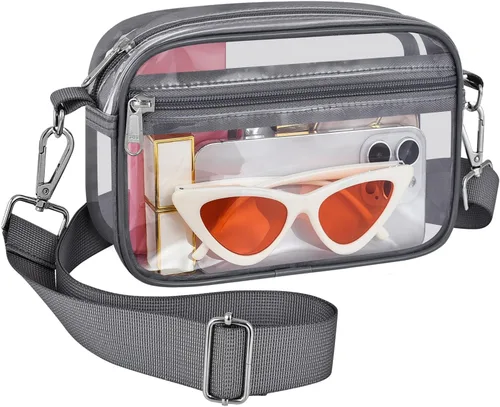 Vista 7 de Bagenius Clear Bag for Stadium Events Clear Messenger Bag Clear Purse for Concert and Sport Events