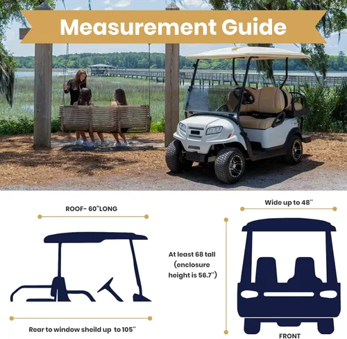 Vista 2 de Leader Accessories Recinto de conducción de golf para 2 + 2 personas, cubierta de carrito de golf para pasajeros de techo corto para 2 personas Negro