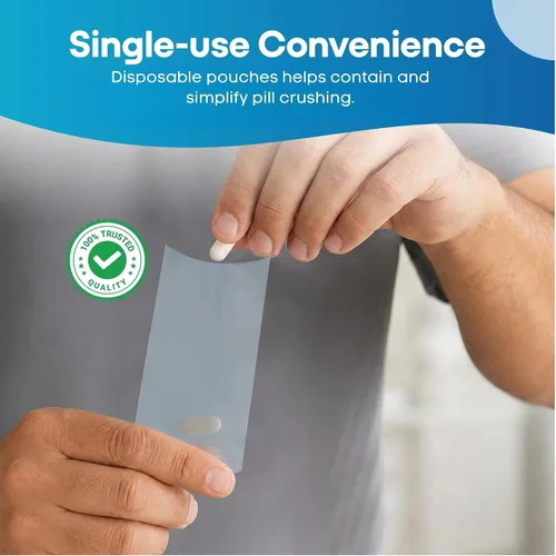 Vista 5 de Medline Silent Knight - Bolsas trituradoras de píldoras (paquete de 1000) Clear Plastic Medication Crushing Bag Sleeves, Cross-Contamination