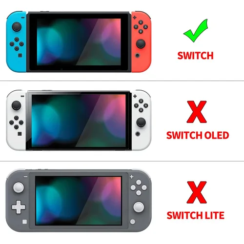 Vista 17 de PlayVital AlterGrips Ergonomic Grips Cover for Nintendo Switch, [2 Design] Interchangeable Comfort Dockable Protective Case with Screen Protector &
