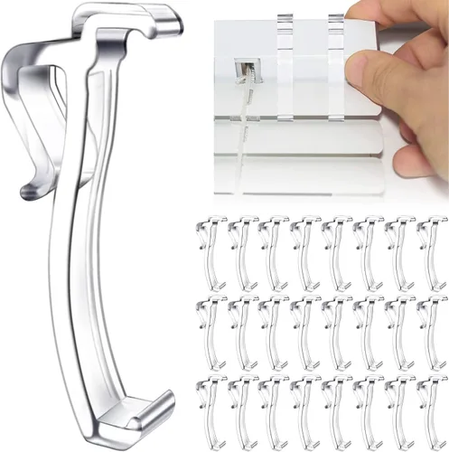 Vista 10 de Clips de cenefa de 3.25 pulgadas, clips de cenefa de plástico transparente para horizontal (6 piezas)