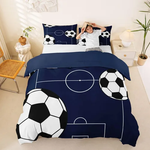 Vista 12 de Funda de edredón Happy Camping, juego de ropa de cama con temática de cámper para niños, funda de edredón de estilo rústico para decoración
